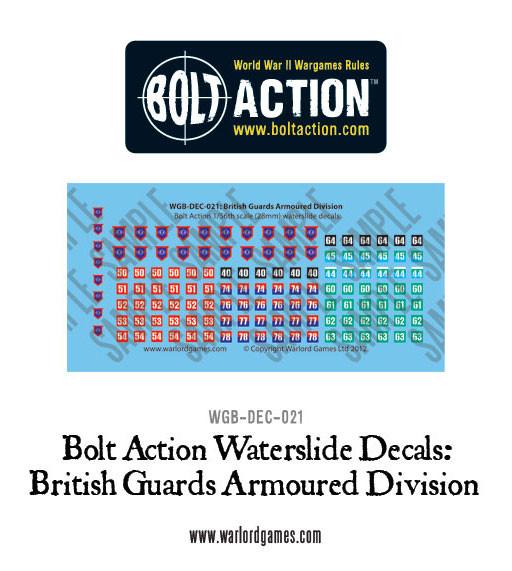 Bolt Action: British Guards Armoured Division decal sheet