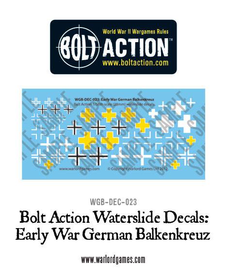 Bolt Action: German - Early War German Balkenkreuz decal sheet