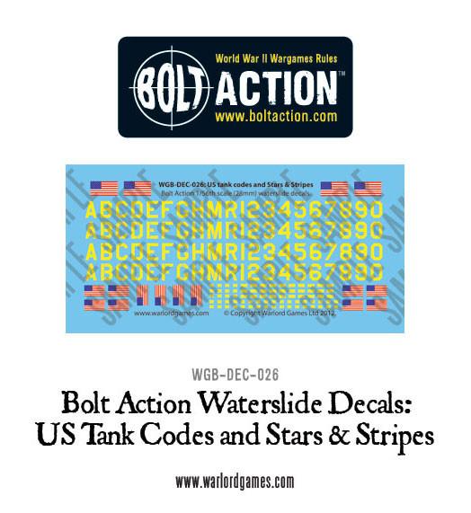 Bolt Action: USA - US tank codes and Stars & Stripes decal sheet