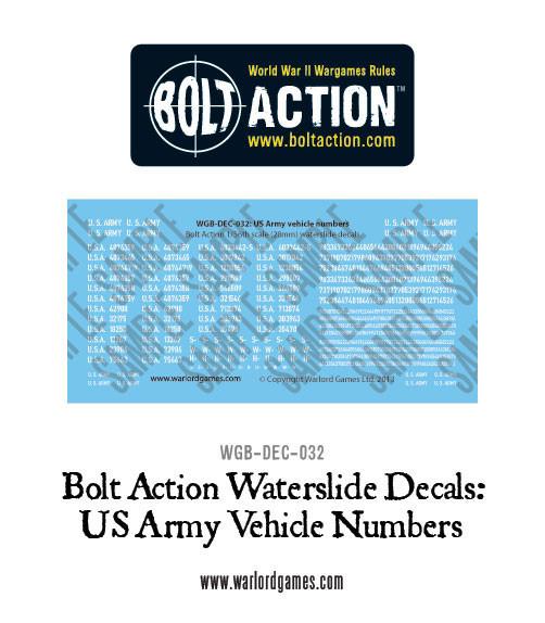 Bolt Action: USA - US vehicle numbers decals