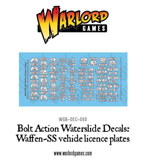 Bolt Action: German - Waffen-SS Licence plates decal sheet