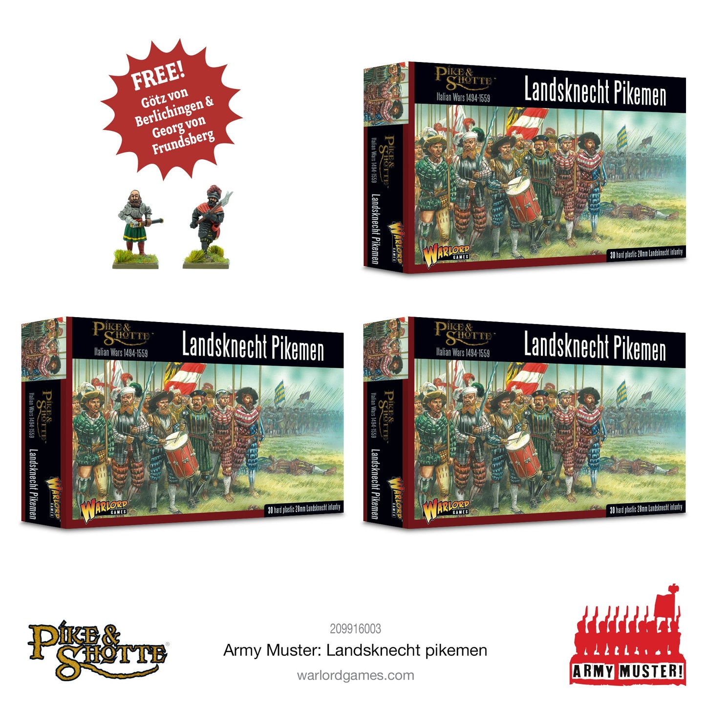 Pike & Shotte: Italian Wars 1494-1559 - Army Muster - Landsknecht Pikemen