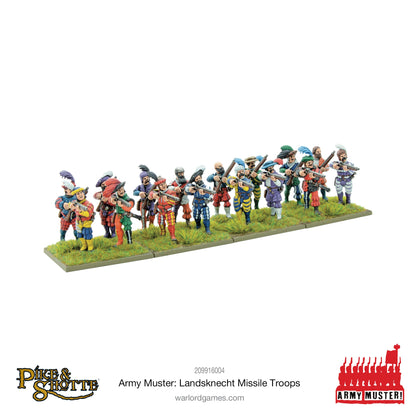 Pike & Shotte: Italian Wars 1494-1559 - Army Muster - Landsknecht Missile Troops