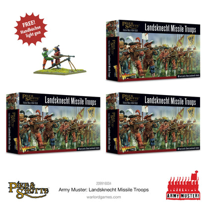 Pike & Shotte: Italian Wars 1494-1559 - Army Muster - Landsknecht Missile Troops