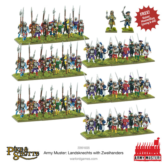 Pike & Shotte: Italian Wars 1494-1559 - Army Muster - Landsknechts with Zweihanders