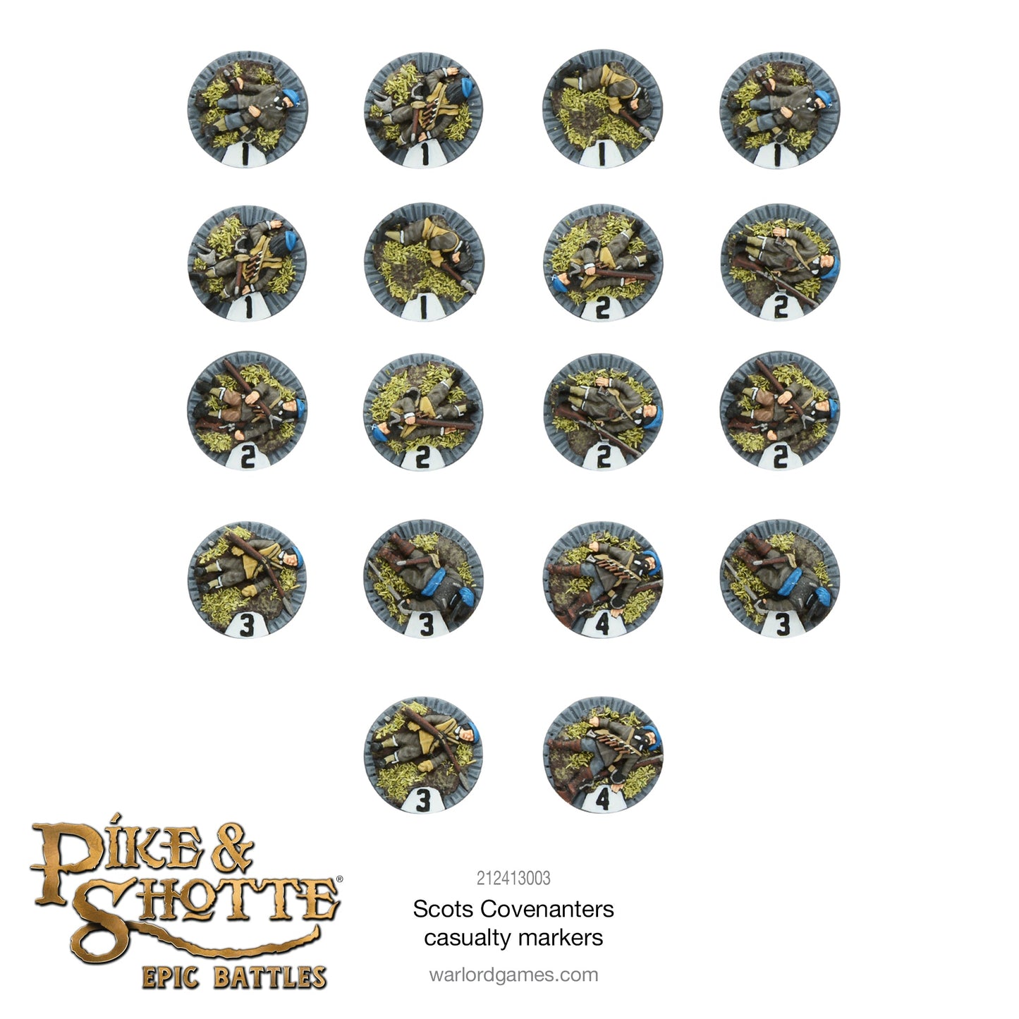 Epic Battles: Pike & Shotte - Battles: Scots Covenanters casualty markers