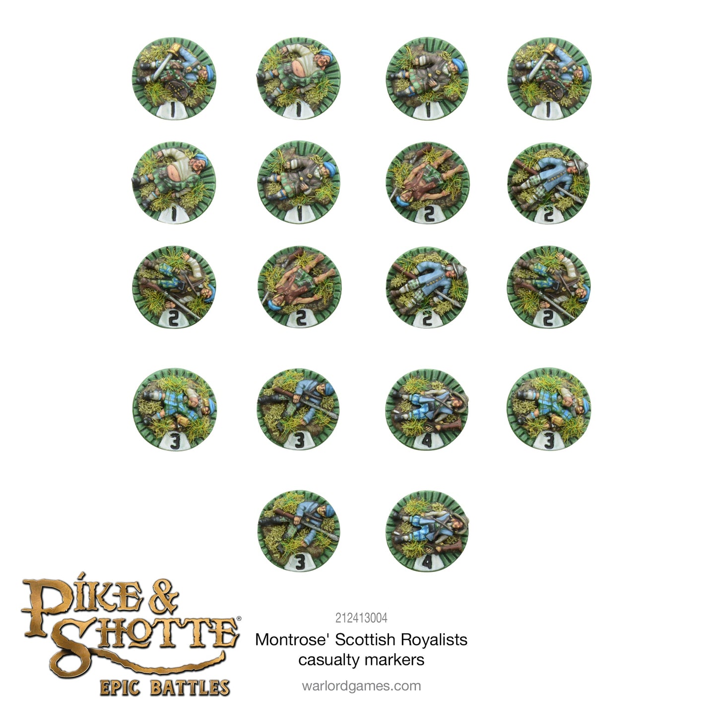 Epic Battles: Pike & Shotte - Battles: Montrose's Scottish Royalists casualty markers