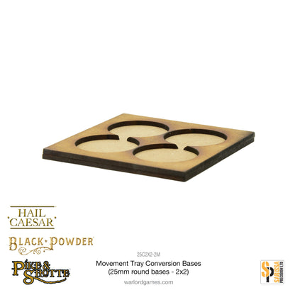 Pike & Shotte: Movement Tray Conversion Bases (25mm round bases - 2x2)