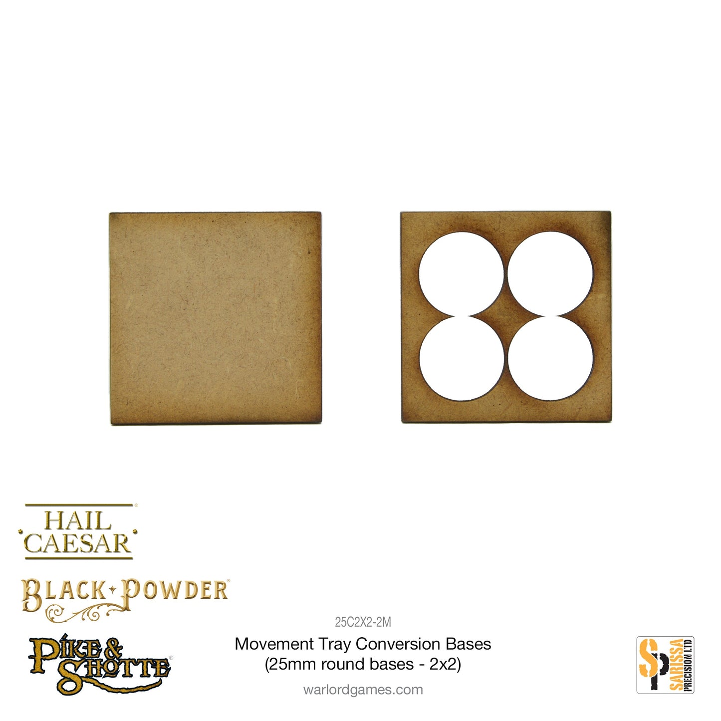 Pike & Shotte: Movement Tray Conversion Bases (25mm round bases - 2x2)