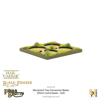 Pike & Shotte: Movement Tray Conversion Bases (25mm round bases - 2x2)