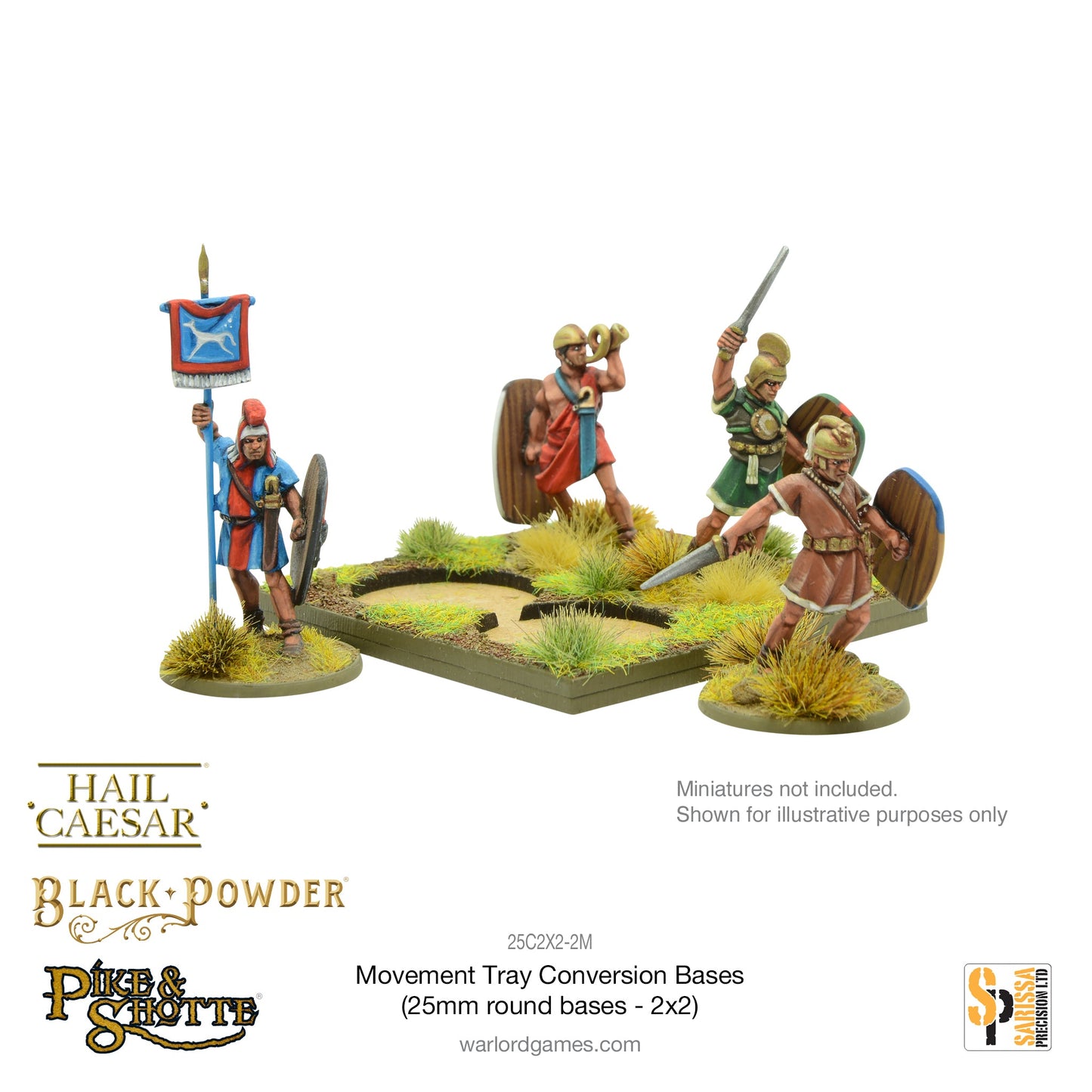 Pike & Shotte: Movement Tray Conversion Bases (25mm round bases - 2x2)