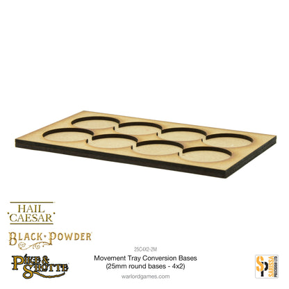 Pike & Shotte: Movement Tray Conversion Bases (25mm round bases - 4x2)