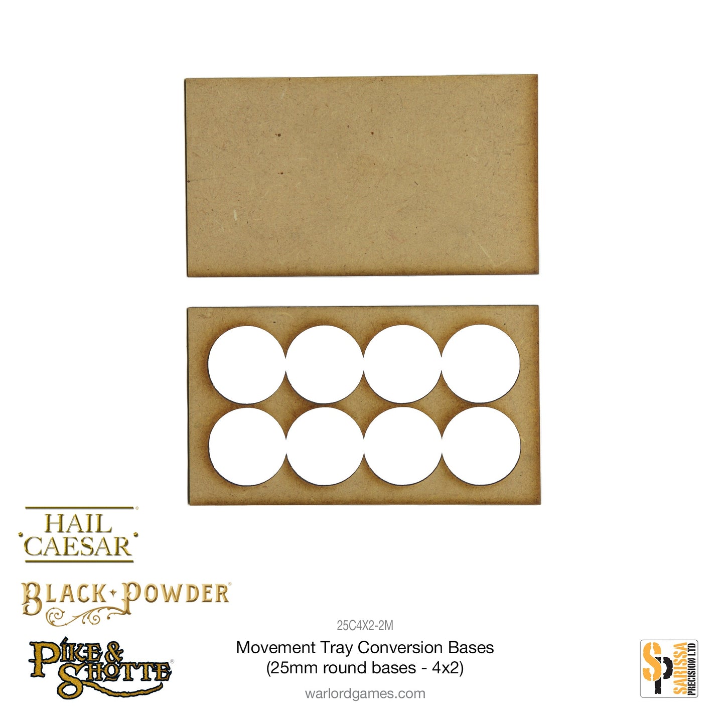 Pike & Shotte: Movement Tray Conversion Bases (25mm round bases - 4x2)