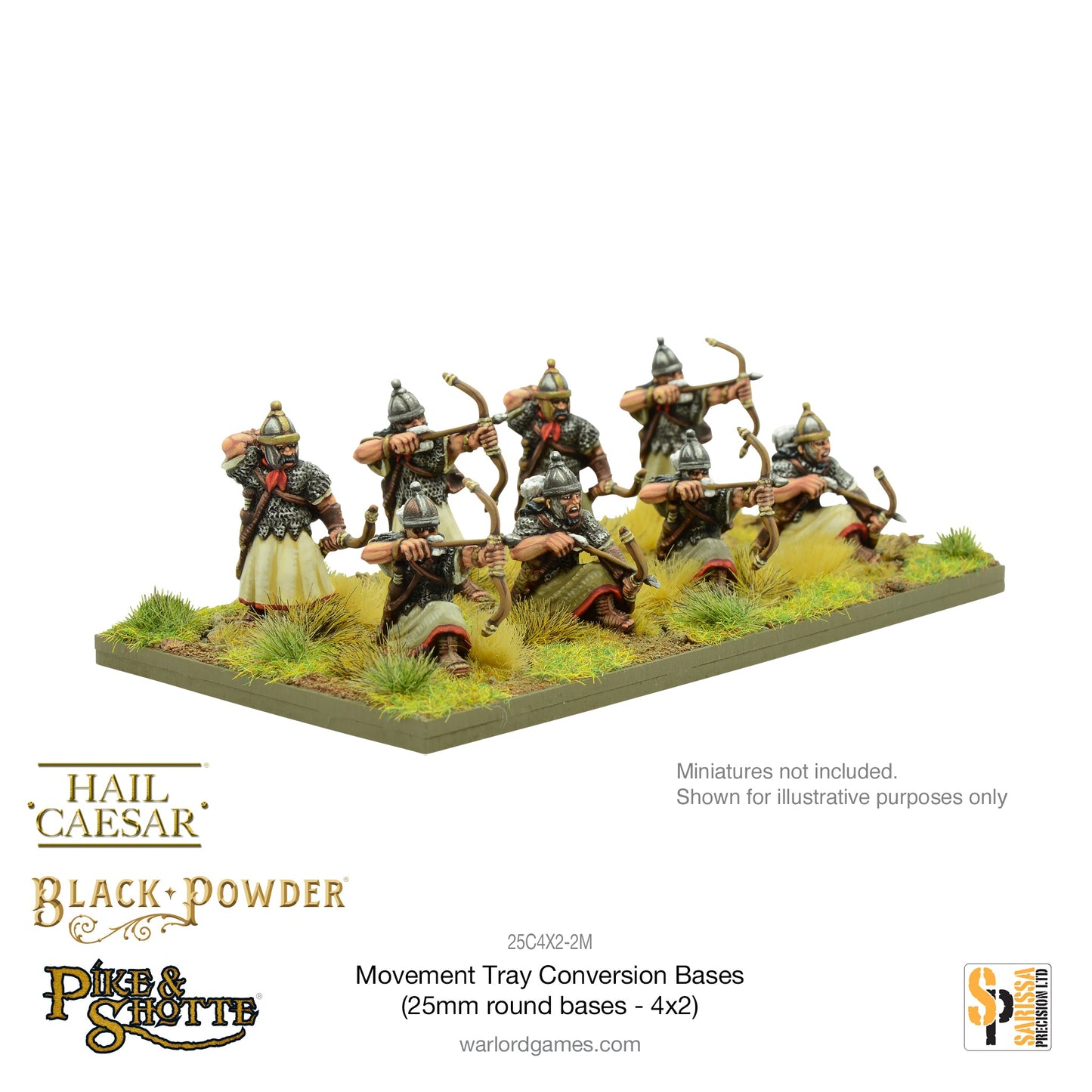 Pike & Shotte: Movement Tray Conversion Bases (25mm round bases - 4x2)