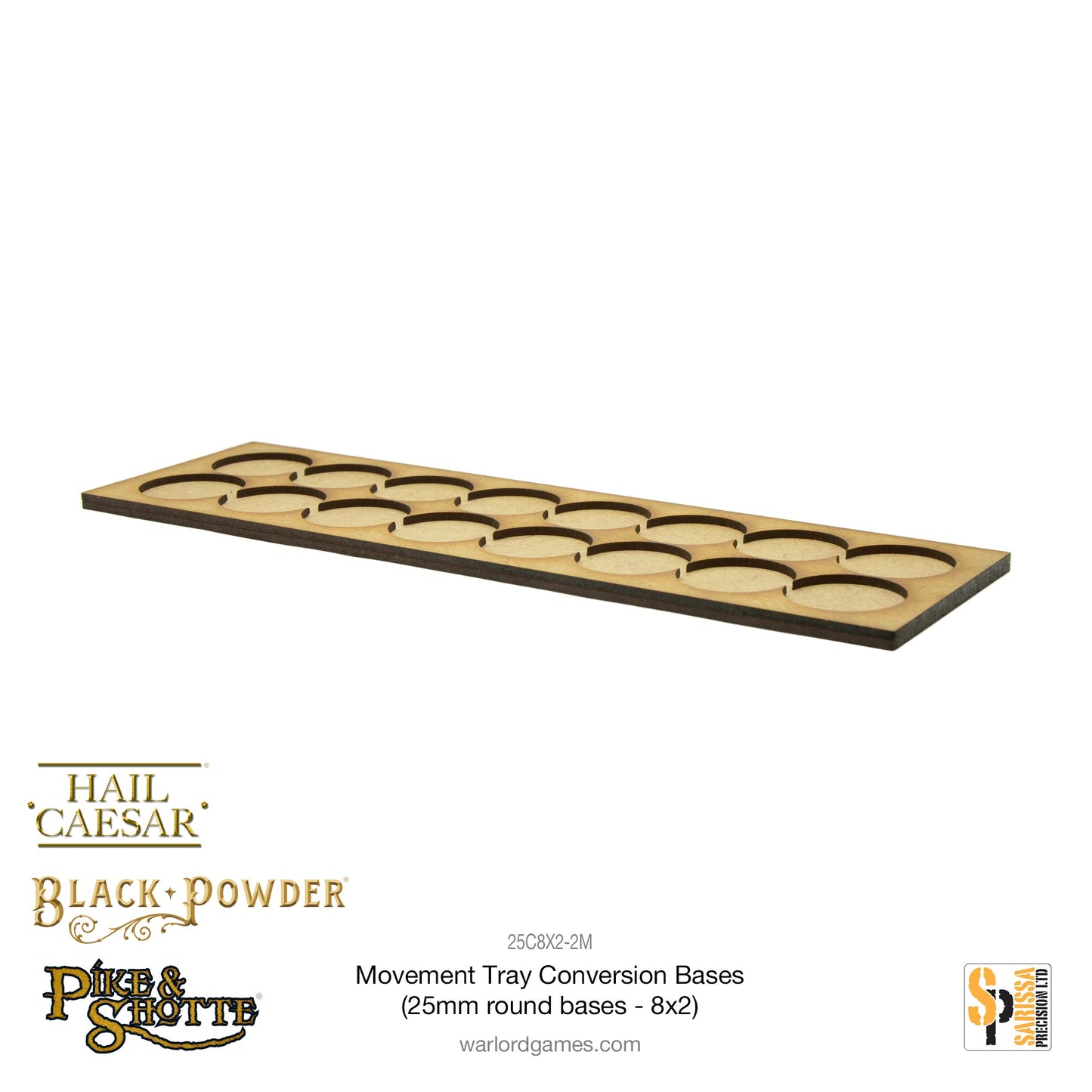 Pike & Shotte: Movement Tray Conversion Bases (25mm round bases - 8x2)