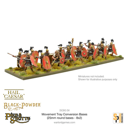 Pike & Shotte: Movement Tray Conversion Bases (25mm round bases - 8x2)