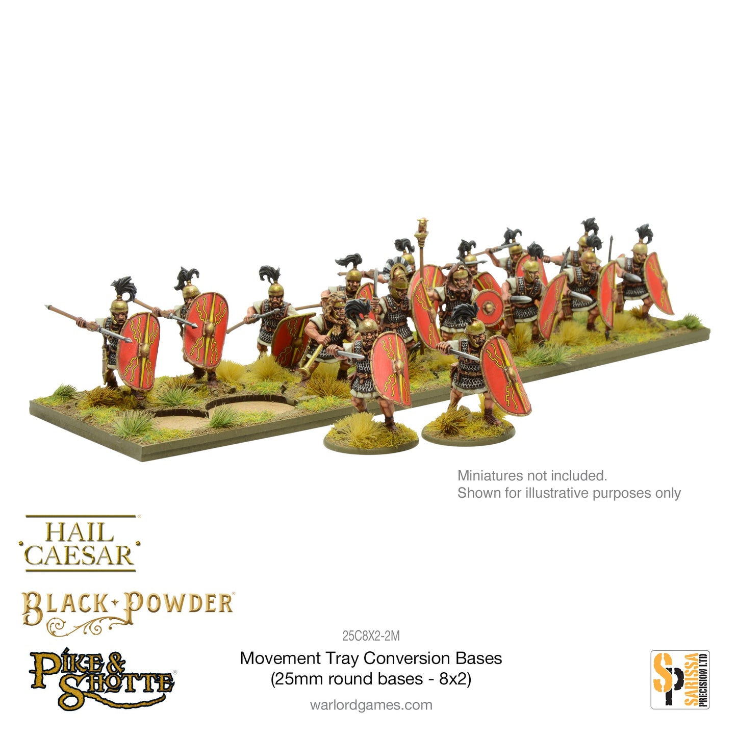 Pike & Shotte: Movement Tray Conversion Bases (25mm round bases - 8x2)