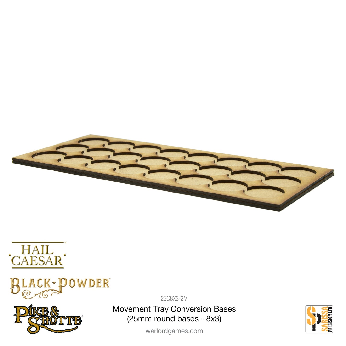 Pike & Shotte: Movement Tray Conversion Bases (25mm round bases - 8x3)