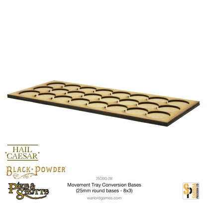Pike & Shotte: Movement Tray Conversion Bases (25mm round bases - 8x3)