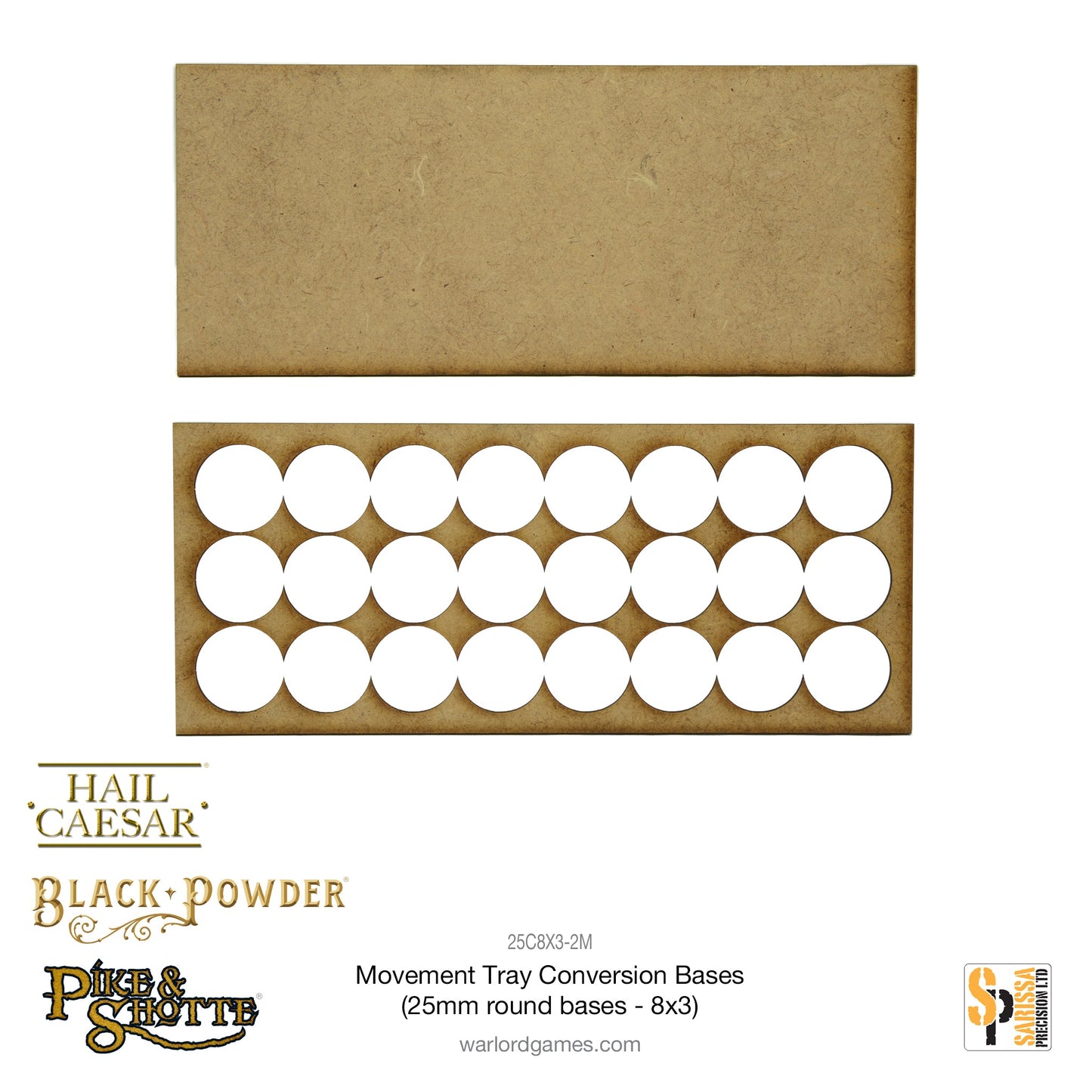 Pike & Shotte: Movement Tray Conversion Bases (25mm round bases - 8x3)