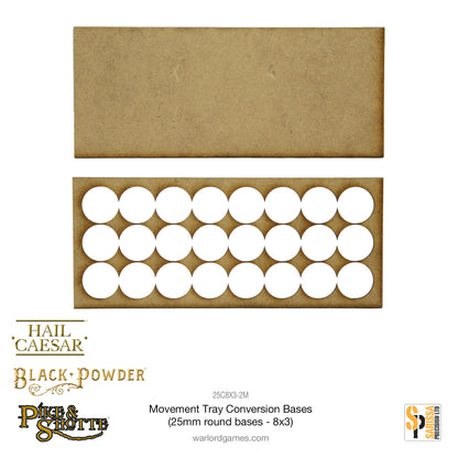 Pike & Shotte: Movement Tray Conversion Bases (25mm round bases - 8x3)