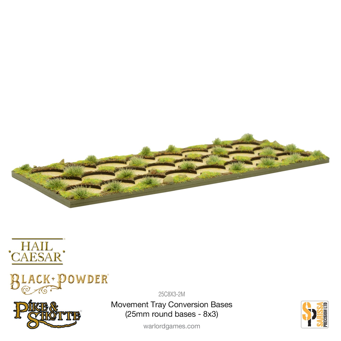 Pike & Shotte: Movement Tray Conversion Bases (25mm round bases - 8x3)