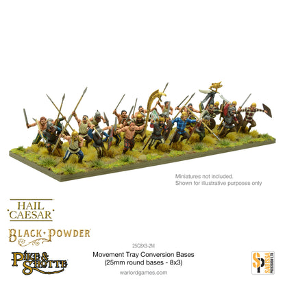 Pike & Shotte: Movement Tray Conversion Bases (25mm round bases - 8x3)