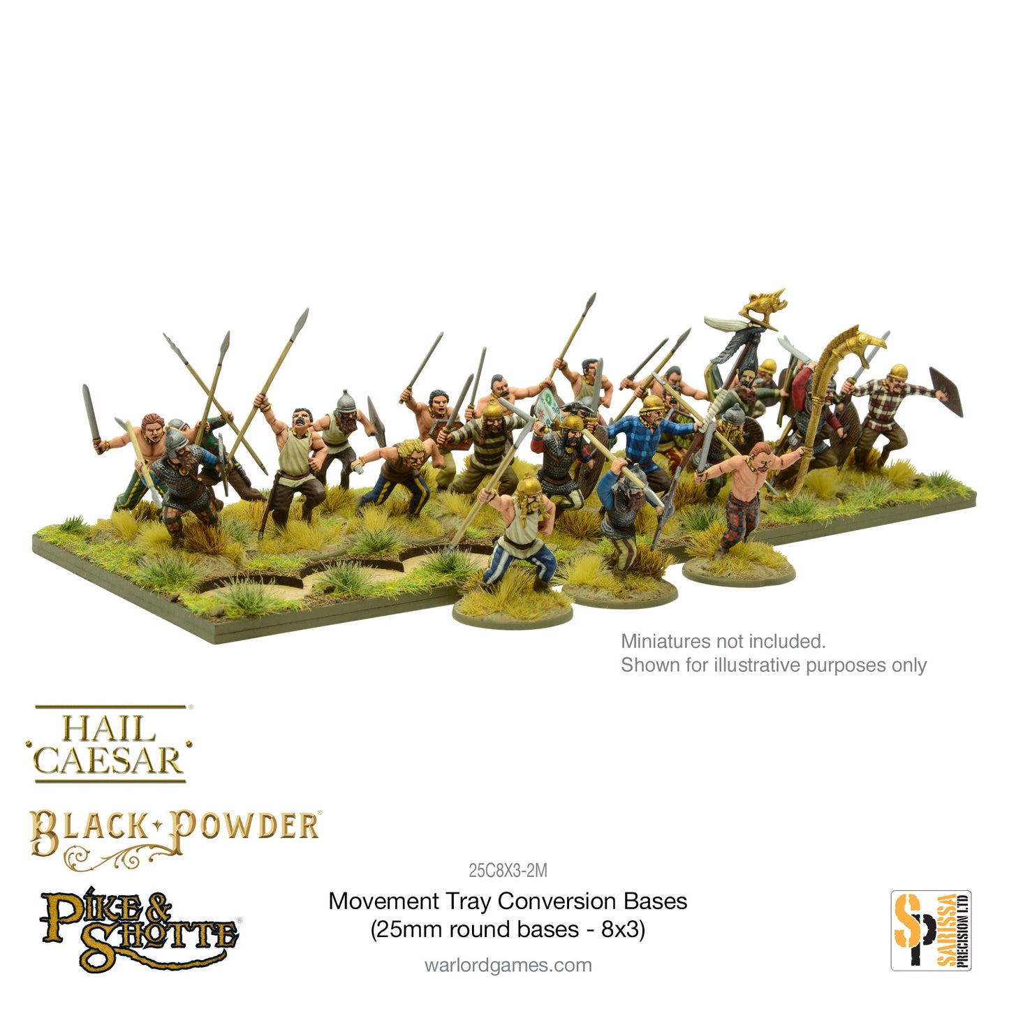 Pike & Shotte: Movement Tray Conversion Bases (25mm round bases - 8x3)