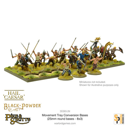 Pike & Shotte: Movement Tray Conversion Bases (25mm round bases - 8x3)