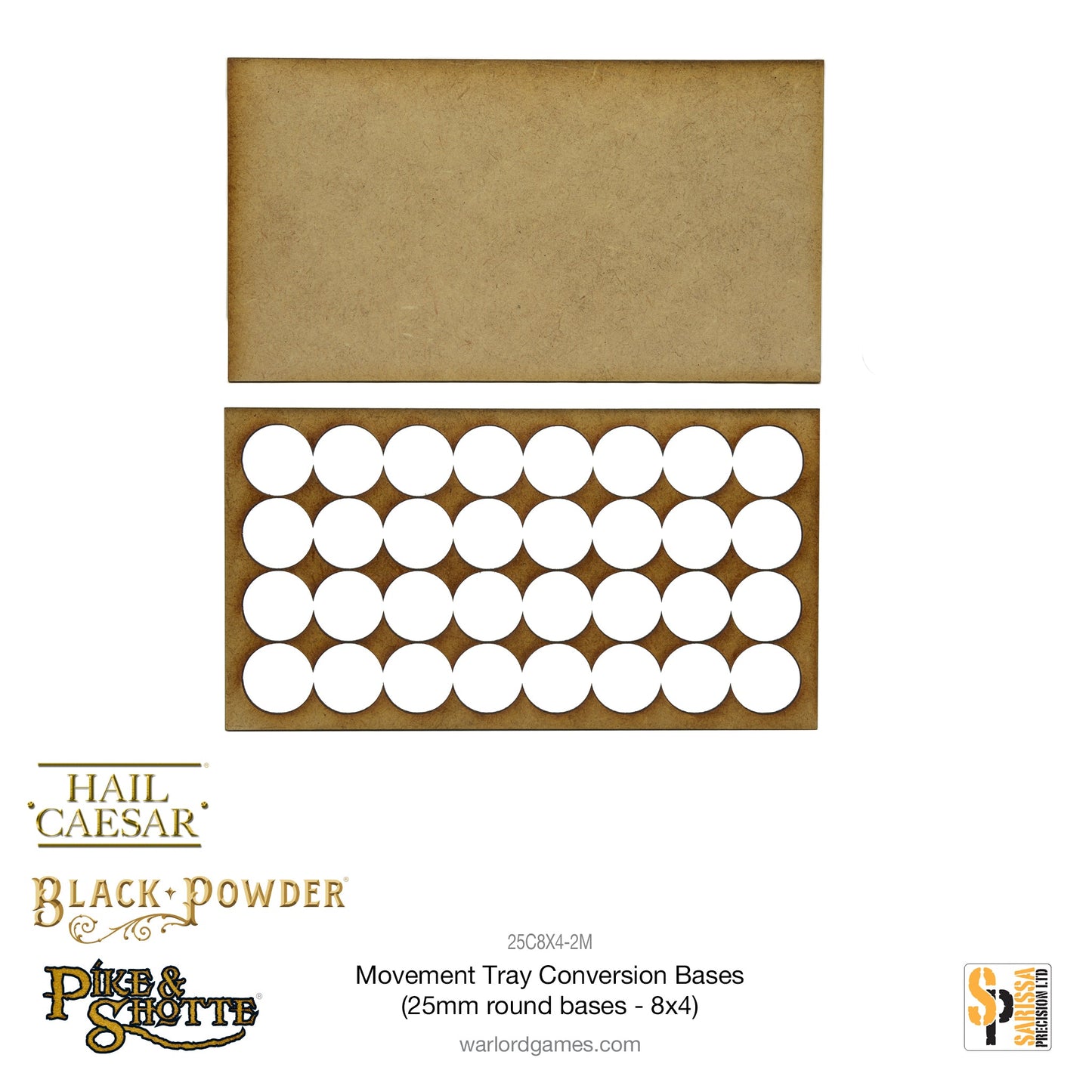 Pike & Shotte: Movement Tray Conversion Bases (25mm round bases - 8x4)