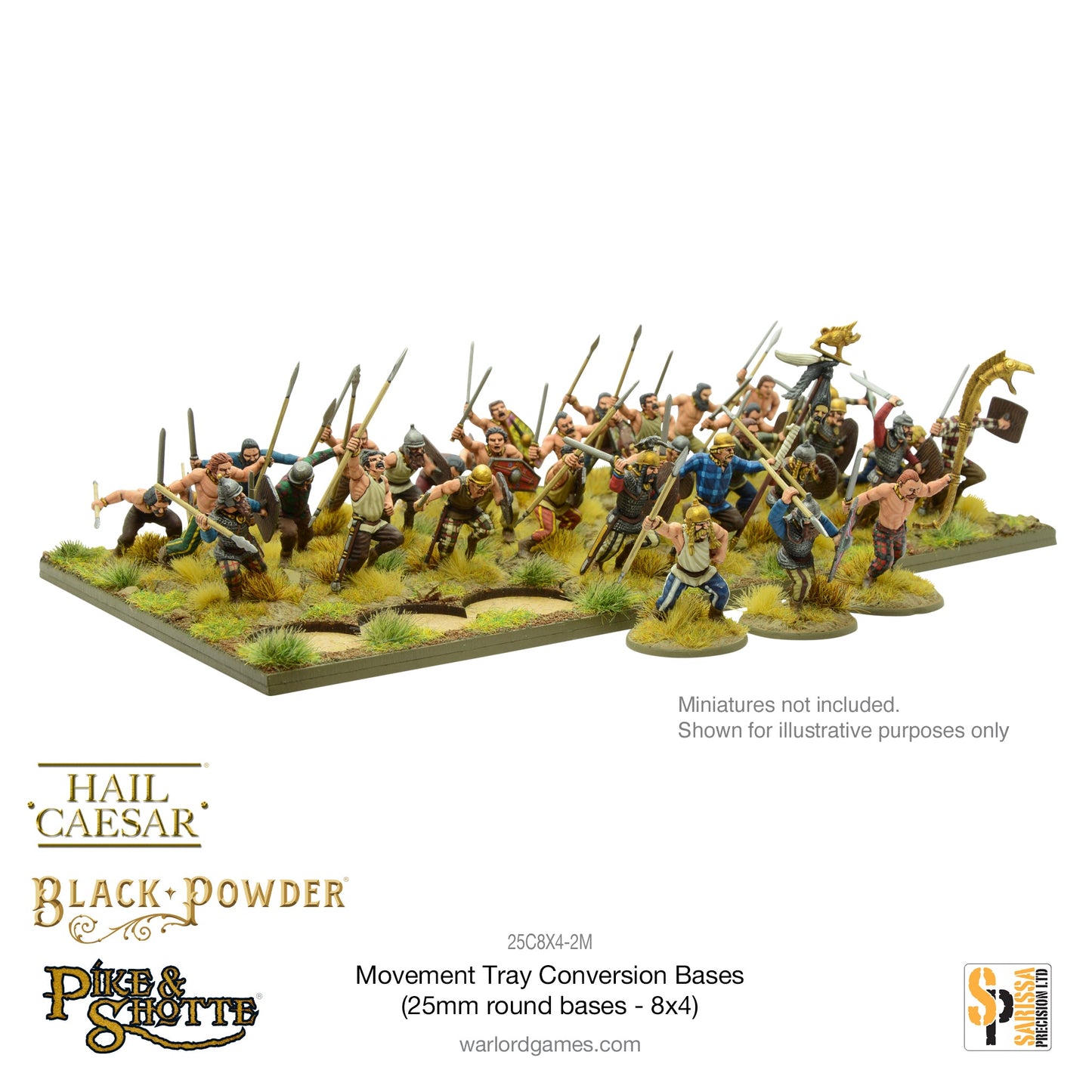 Pike & Shotte: Movement Tray Conversion Bases (25mm round bases - 8x4)