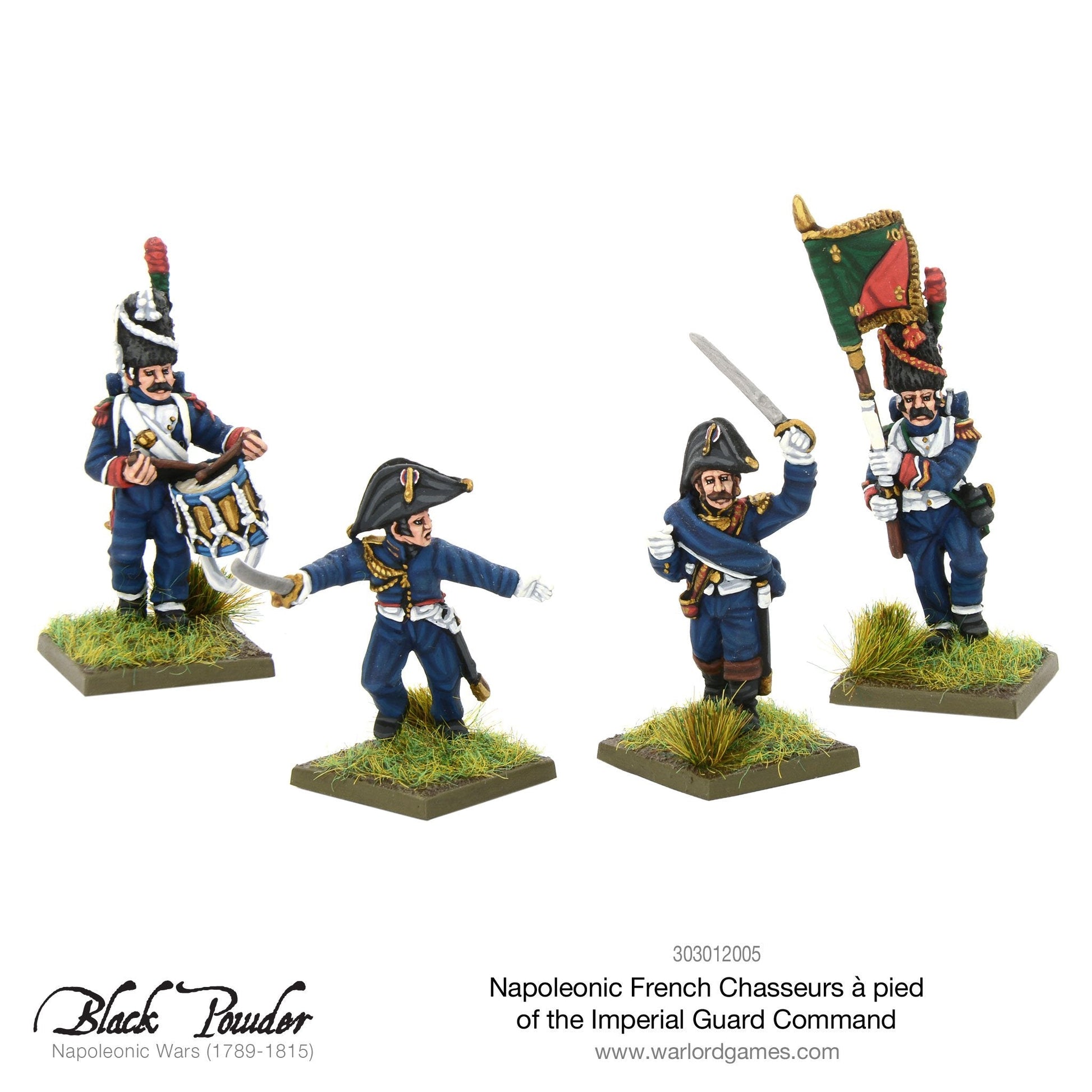 Black Powder: French - Napoleonic French Chasseurs a Pied of the Imperial Guard command