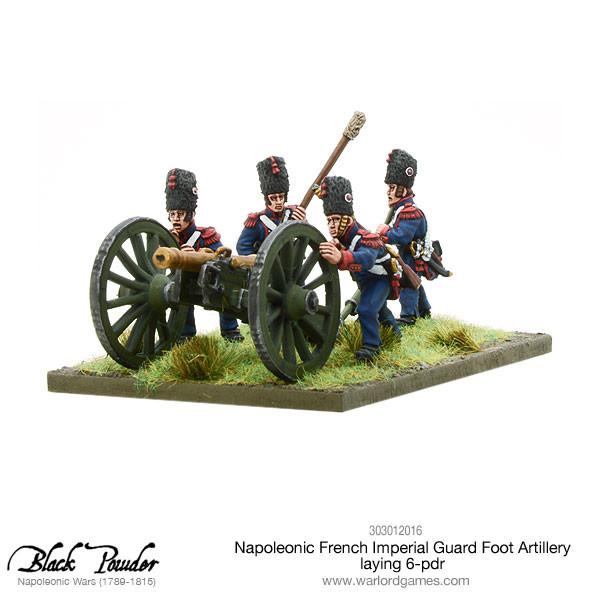Black Powder: French - Napoleonic French Imperial Guard Foot Artillery laying 6-pdr