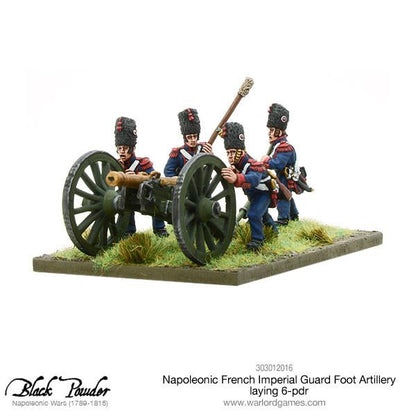 Black Powder: French - Napoleonic French Imperial Guard Foot Artillery laying 6-pdr