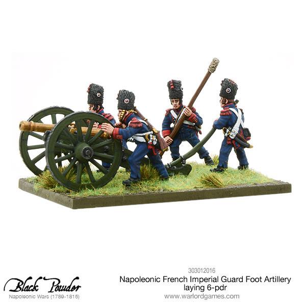 Black Powder: French - Napoleonic French Imperial Guard Foot Artillery laying 6-pdr