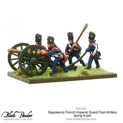 Black Powder: French - Napoleonic French Imperial Guard Foot Artillery laying 6-pdr