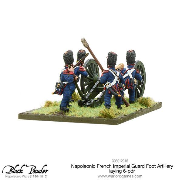 Black Powder: French - Napoleonic French Imperial Guard Foot Artillery laying 6-pdr