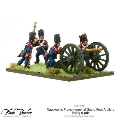Black Powder: French - Napoleonic French Imperial Guard Foot Artillery laying 6-pdr