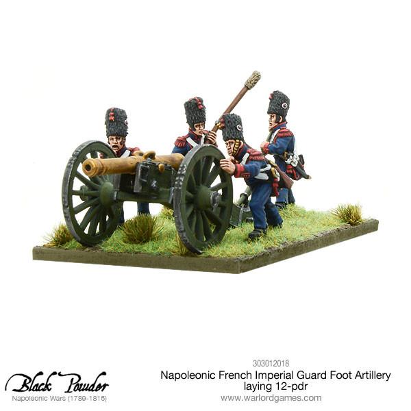 Black Powder: French - Napoleonic French Imperial Guard Foot Artillery laying 12-pdr
