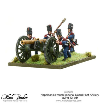 Black Powder: French - Napoleonic French Imperial Guard Foot Artillery laying 12-pdr