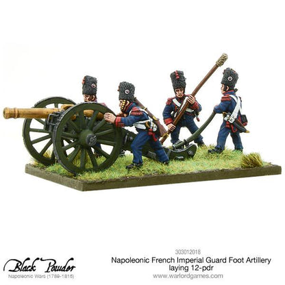 Black Powder: French - Napoleonic French Imperial Guard Foot Artillery laying 12-pdr