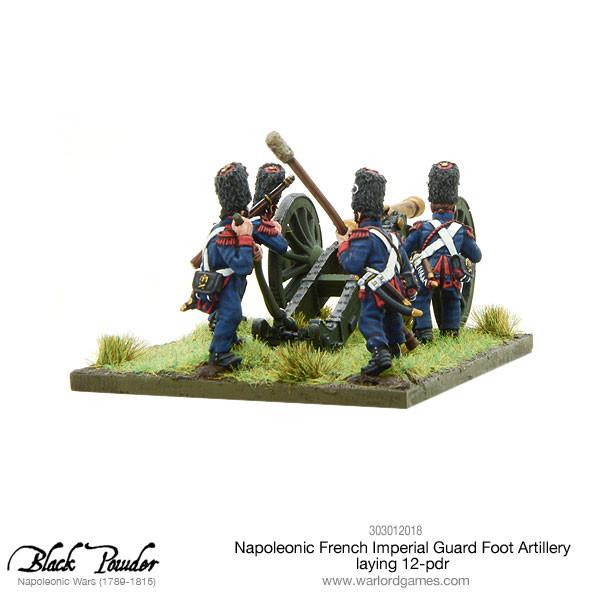 Black Powder: French - Napoleonic French Imperial Guard Foot Artillery laying 12-pdr