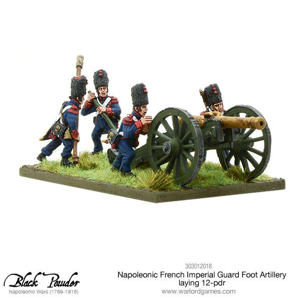 Black Powder: French - Napoleonic French Imperial Guard Foot Artillery laying 12-pdr
