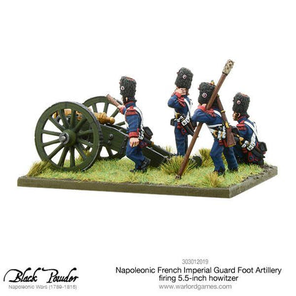 Black Powder: French - Napoleonic French Imperial Guard Foot Artillery firing howitzer