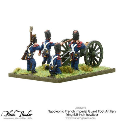 Black Powder: French - Napoleonic French Imperial Guard Foot Artillery firing howitzer