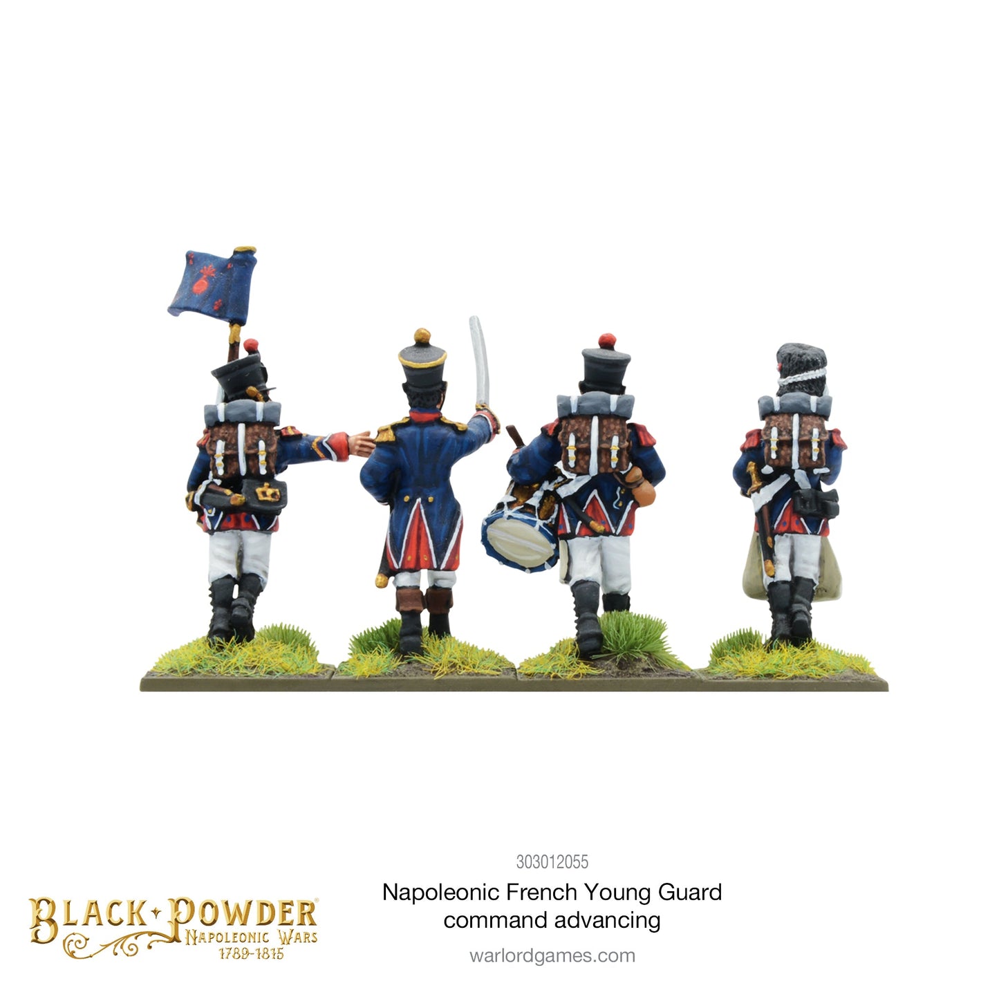 Black Powder: French - Napoleonic French Young Guard Command advancing