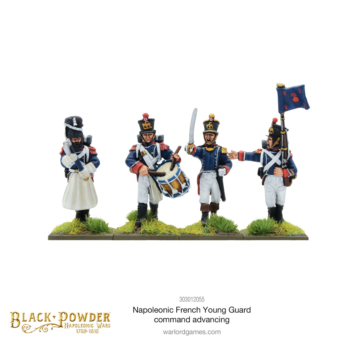 Black Powder: French - Napoleonic French Young Guard Command advancing