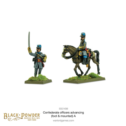 Black Powder: Confederate Officers advancing (foot & mounted) A
