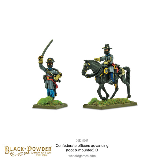 Black Powder: Confederate Officers advancing (foot & mounted) B
