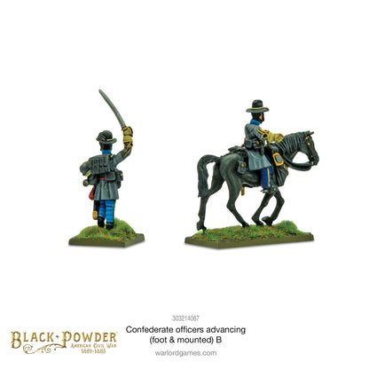 Black Powder: Confederate Officers advancing (foot & mounted) B